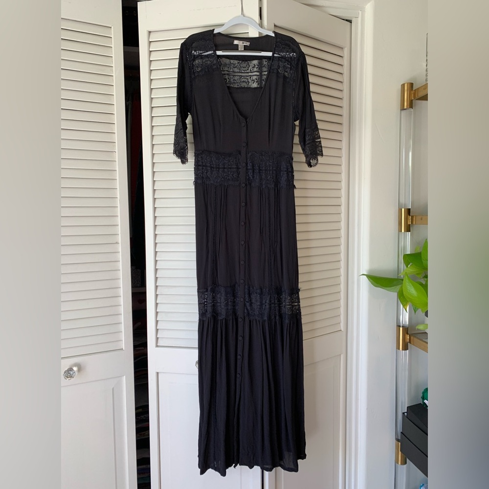 Black lace Amuse Society maxi dress